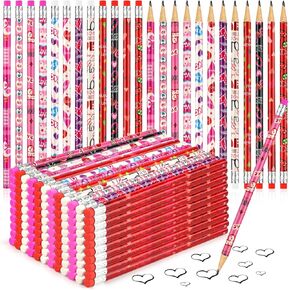 Zuazaor 300 Pieces Wood Pencils Bulk American Flag Pencils with Erasers Pencil for July of 4th Day American Military Party Soldiers Christmas Party Office School Supplies (American Independence Day)