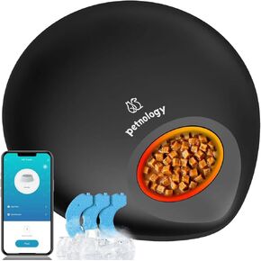 Automatic Cat Feeder Wet Food, Cat Food Dispenser Auto Pet Feeder Refrigerated, 5 Meals Timed Cat Food Feeder with Ice Pack Suitable for Both Wet and Dry Food