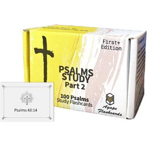 Agape Flashcards- Psalms Study Flashcards (Part 2): 100 More of The Most Important Psalms from The Bible | Pack of 100 Psalms Study Flashcards | Perfect for Memorizing Psalms Verses | Made in USA