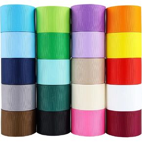 1-1/2 Inches Grosgrain Ribbons Fabric Ribbons, 20 Colors*2 Yards Each Total 40 Yards, Boutique Ribbons for Gifts Wrapping, DIY Bow Hair Accessories