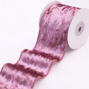 Brown Velvet Ribbon Velvet Wired Ribbon 2.5Inch Wide 5Yards Velvet Fabric Ribbon Trim Single Face Spool Satin Velvet Ribbons for Gift Wrapping Bow Making Christmas Decoration