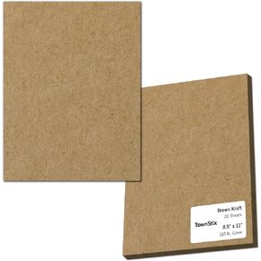 20 Sheets, Brown Kraft Cardstock, 300 GSM (110 lb. Cover) 8.5 x 11 inches