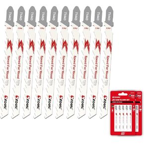 EZARC Jigsaw Blades Set 30pcs with Storage Case, Assorted T-Shank Replacement Jig Saw Blades for Cutting Wood, Plastic and Metal in Saudi Arabia