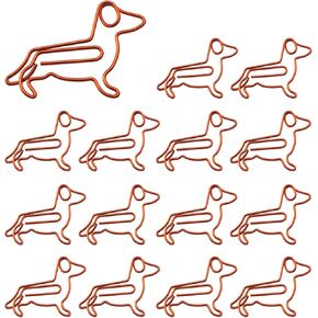 40PCS Dachshund Paperclip Fun Animal Puppy Curved Pin Metal Shaped Paperclip Dog Pattern Pin for Bookmark Planner Holder Notebook File Holder Journal Book Office Supplies