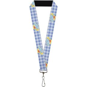 Buckle-Down Movies Lanyard, The Wizard of Oz Logo Gingham Checker Blues, Elastic