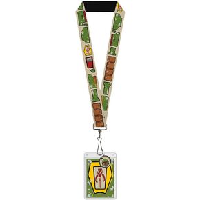 Star Wars Lanyard, Badge Holder Charm, Star Wars Boba Fett Utility Belt Bounding Tan, Elastic