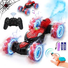 Spider Remote Control Car,2.4Ghz 4WD Gesture Sensing Stunt Car with Spray Lights Music,360°Rotate Turbo Twist RC Car Toy Gifts for Boys Girl 6 7 8 9 10 11 12 Yr