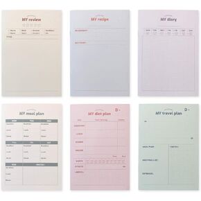 Monolike A5 My Assistant Notebook 6 SET - النوع B، الخطة الشهرية، الخطة الأسبوعية، الخطة اليومية، قائمة التحقق، المذكرة، السجل in Kuwait