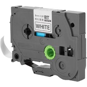 ASHATA Labeling Tape,Laminated Tape Compatible for TZe-221 P-Touch Black On White Laminated Label Tape 9mm with Intelligent Sensing,Can Use for PVC Casing/Heat Shrinkable Tube/Sticker.