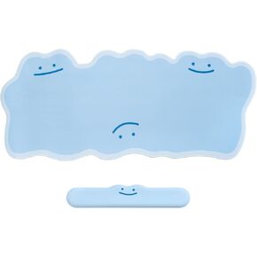 YOCORE Large Mouse Pad with Wrist Rest Cute Gaming Mouse Pad, Non-Slip Base Long Office Desk Mat, Durable Large Extended Keyboard Mouse Pad with Stitched Edges for Working Office - Shiny Ditto
