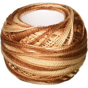 DMC Pearl Cotton Ball Size 8 87yd, Variegated Tan/Brown