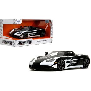 Hyper-Spec 1:24 2005 Porsche Carrera GT Die-Cast Car, Toys for Kids and Adults(Black/White)
