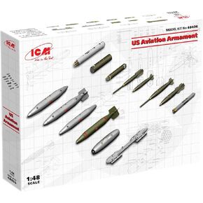 ICM Models – US Aviation Bomb Model Kit for Crafting – 1:48 Scale Bomb Model of Aviation Armaments – Well-Molded Plastic Model of US Air Weapons (48406) – Accurate Copy of US Aviation Bombs