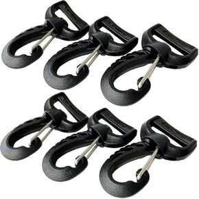 Ykk Kit - Swivel Snap Hook Plastic Buckles Lobster Clasp Trigger Clips Rotary, Tri‑Bar Adjustable Webbing 1", Roll of 5 Yards 1" Webbing Polypropylene Straps (6 YKK Lobster Snap Hooks)
