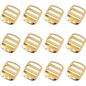 12 pcs 1 inch Metal Zinc Alloy Ladder Lock Slider Adjustable Webbing Strap Release Buckles