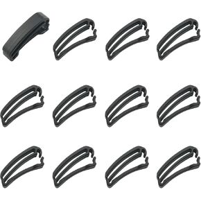 12PCS Double Webbing Clip Buckle 1 inch I.D. Plastic Webbing Opening Adjustable Buckle Quick Slide Retainer For Belt Camping Tactical Rucksack Luggage Belt Clothing Black