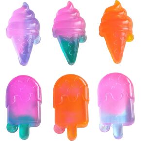 6 PCS Kawaii Mochi Squishy Toys,There are 3 sticky squishy popsicles and 3 sticky squishy ice creams,They Can be Used as Fidget Toys,Classroom Prizes,Goodie Bags Stuffers for Kids,Sensory Toys