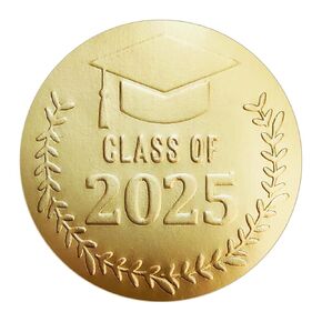 100 × ملصق من فئة 2025، ملصقات رقائق ذهبية لصالح التخرج، ملصقات تخرج 2025، ملصقات لكبار السن، إعلان التخرج، أختام مغلف لحفلات التخرج، ملصق منقوش (ذهبي)