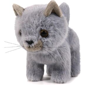Ice King Bear Fluffy Little Cat Stuffed Animal Small Plush Toy 6 Inches (Gray)