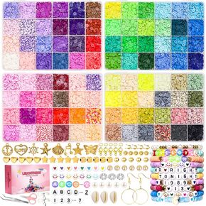 LEUCHTAMOR 20000pcs Clay Beads Bracelet Making Kit,Polymer Beads with Alphabet Letters for Making,DIY Arts Friendship Bracelet for Adults (120 Colors)