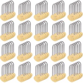 2 PCS 3.5" 50mm Love Lock Double Heart Padlock Without Key for Lovers Wedding,Valentines,Anniversary,Travel(NO Key) Gold