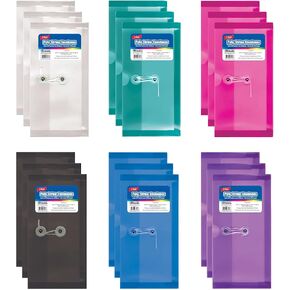 BAZIC Plastic Envelope Poly Envelopes, Coupon Size Folder, Check File Folders for Bills Receipts, String Closure, Home Office Supplies, 1 Unit, Random Color