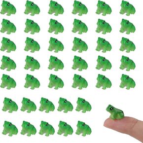 40pcs Mini Resin Frogs, Cute Tiny Frogs Green Animals Figurines Miniature Frog Ornaments for DIY Crafts Garden Dollhouse Home Decorations