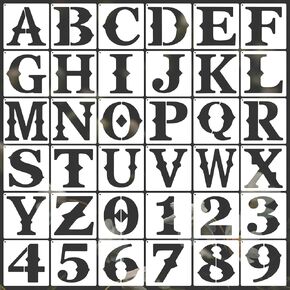 36PCS Alphabet Stencils for Painting, 6x6 Inch Reusable Letter Stencils Number Stencils, Plastic Alphabet Digital Templates for Cake Stencil Address Number Painting Stencils Templates