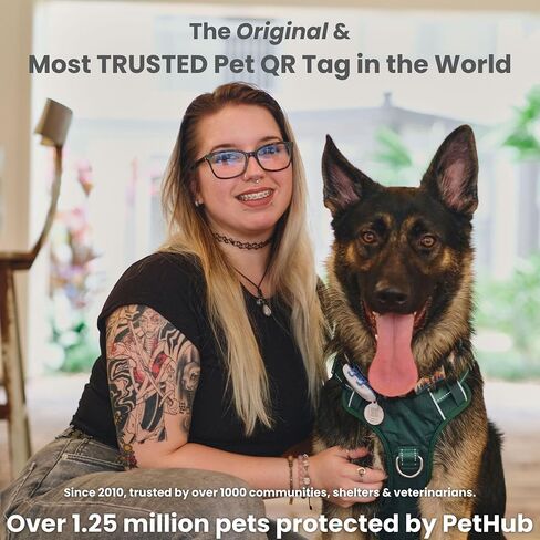 QR Code Pet ID Tag for Dogs and Cats with Online Free Pet Profile, Privacy Control & Unlimited Emergency Contacts, Size Large Absent Without a Leash in Saudi Arabia