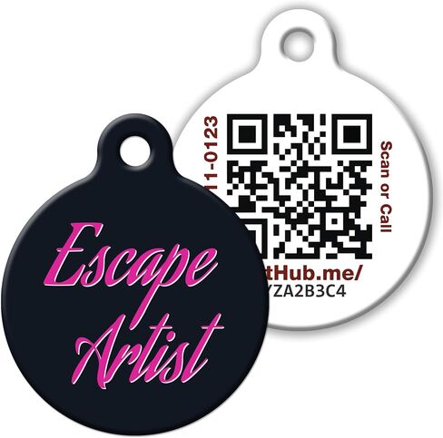 QR Code Pet ID Tag for Dogs and Cats with Online Free Pet Profile, Privacy Control & Unlimited Emergency Contacts, Size Large Absent Without a Leash in Saudi Arabia