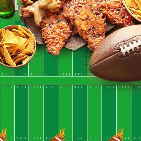 Football Tablecloth Football Party Decorations Football Table Cloth Disposable Plastic 2 Pack 54" X 108" Touchdown Table Cover for Football Birthday Supplies Superbowl Game Tailgate Party Decorations in Saudi Arabia