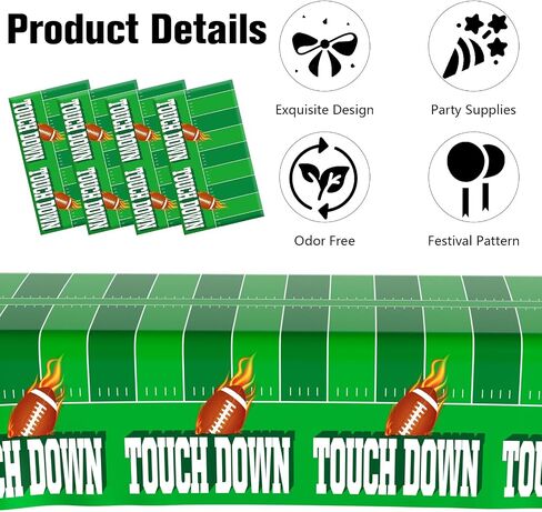 Football Tablecloth Football Party Decorations Football Table Cloth Disposable Plastic 2 Pack 54" X 108" Touchdown Table Cover for Football Birthday Supplies Superbowl Game Tailgate Party Decorations in Saudi Arabia