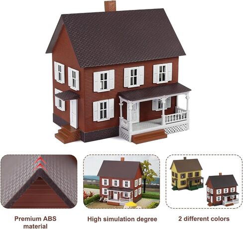 HO Scale Assembled Complete Model Village Two-Story House 1:87 Christmas Building JZ8709 (Yellow) in Saudi Arabia