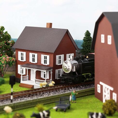 HO Scale Assembled Complete Model Village Two-Story House 1:87 Christmas Building JZ8709 (Yellow) in Saudi Arabia