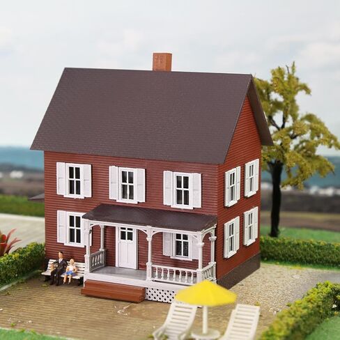 HO Scale Assembled Complete Model Village Two-Story House 1:87 Christmas Building JZ8709 (Yellow) in Saudi Arabia