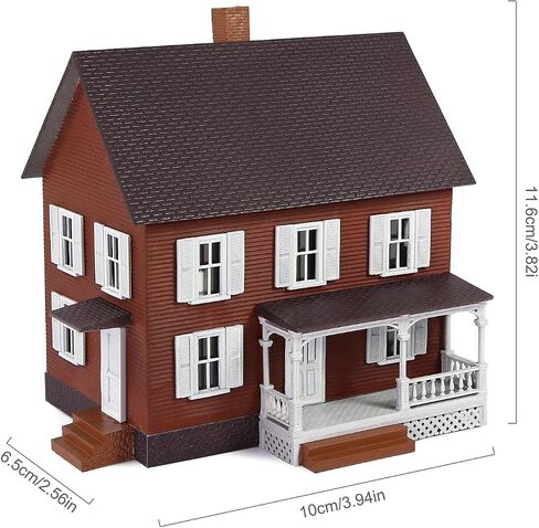 HO Scale Assembled Complete Model Village Two-Story House 1:87 Christmas Building JZ8709 (Yellow) in Saudi Arabia