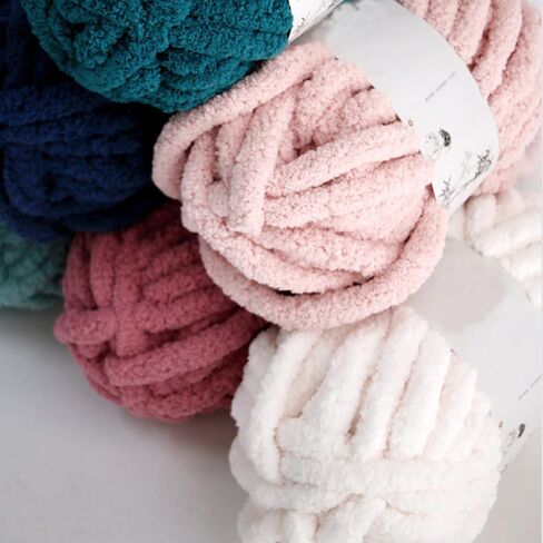 8 Pack Chunky Yarn for Hand Knitting,Chenille Yarn for Knitting and Crocheting,Blanket Yarn for Chunky Blanket,Hats and More(28 yds,8 oz Each Skein) (Cobalt Blue) in Saudi Arabia