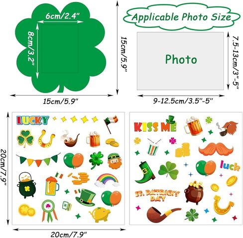 chiazllta 32 حزمة من مجموعات إطار الصورة لعيد القديس باتريك للأطفال، أيرلندا DIY شامروك كرافت للعطلات الفنية لصالح أنشطة الألعاب المنزلية لمرحلة ما قبل المدرسة in Kuwait