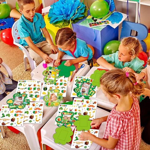 chiazllta 32 حزمة من مجموعات إطار الصورة لعيد القديس باتريك للأطفال، أيرلندا DIY شامروك كرافت للعطلات الفنية لصالح أنشطة الألعاب المنزلية لمرحلة ما قبل المدرسة in Kuwait