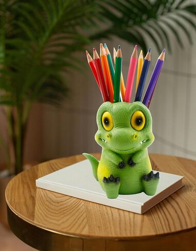 Cute Dinosaur Pen Holder for Desk Bedroom Decor, Large Capacity Pen Holder for Classroom Office Desk Organizer Accessories, Unique Gift for 6,7,8,9,10,11,12 Year Old Boy Gifts in Saudi Arabia