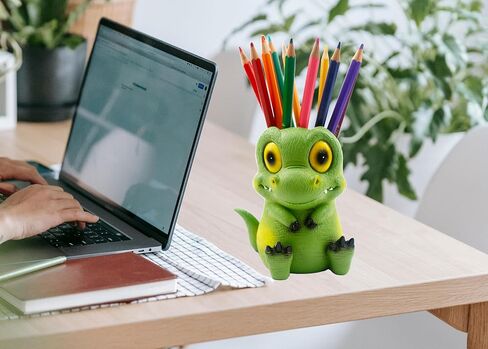Cute Dinosaur Pen Holder for Desk Bedroom Decor, Large Capacity Pen Holder for Classroom Office Desk Organizer Accessories, Unique Gift for 6,7,8,9,10,11,12 Year Old Boy Gifts in Saudi Arabia
