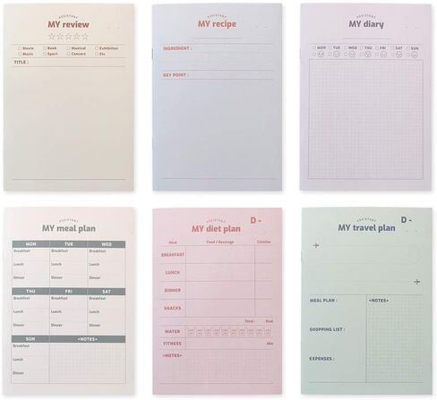 Monolike A5 My Assistant Notebook 6 SET - B Type, Monthly Plan, Weekly Plan, Daily Plan, Check List, Memo, Record in Kuwait