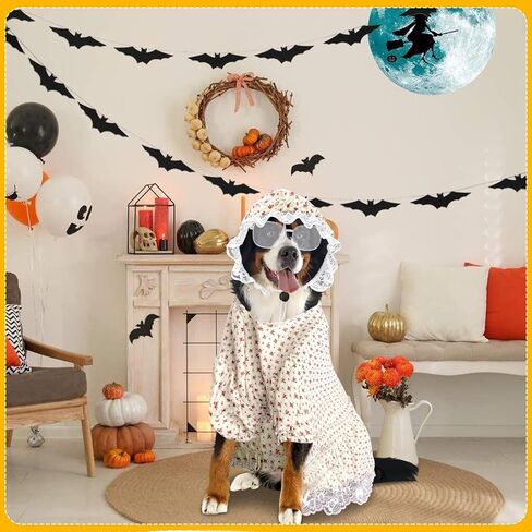 3Pcs Dog Halloween Costume Old Lady Costume for Big Bad Wolf Grandma Dogs Costume Include Dog Dress Hat and Glasses for Dog Halloween Party Cosplay (3XL) in Saudi Arabia