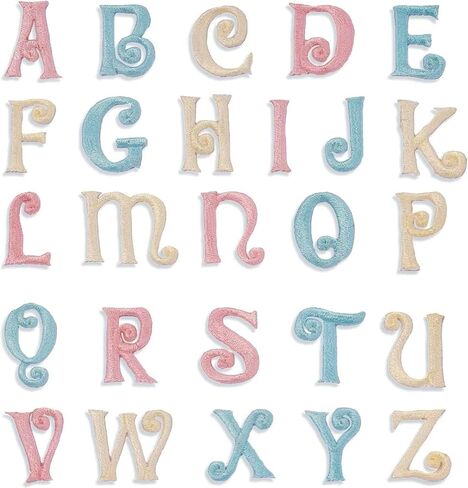 26 قطعة من رقع إصلاح الحروف A-Z المطرزة، ملصق لاصق حديد على رقع الحروف للملابس القماشية والقمصان الجينز وحقيبة الديكور in Kuwait