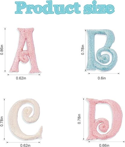 26 قطعة من رقع إصلاح الحروف A-Z المطرزة، ملصق لاصق حديد على رقع الحروف للملابس القماشية والقمصان الجينز وحقيبة الديكور in Kuwait