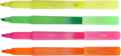 أقلام تحديد TUL®، رأس مشطوف، ألوان أسطوانية متنوعة، ألوان حبر متنوعة، عبوة مكونة من 4 أقلام تمييز in Kuwait