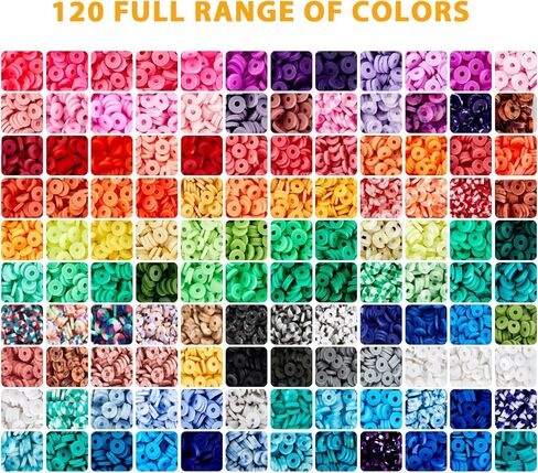 LEUCHTAMOR 15000 قطعة من خرز الطين 96 لونًا مجموعة صنع سوار الصداقة 4 صناديق خرز طين بوليمر قرص خرز من الطين مع سحر لصنع المجوهرات، هدايا الحرف اليدوية in Kuwait