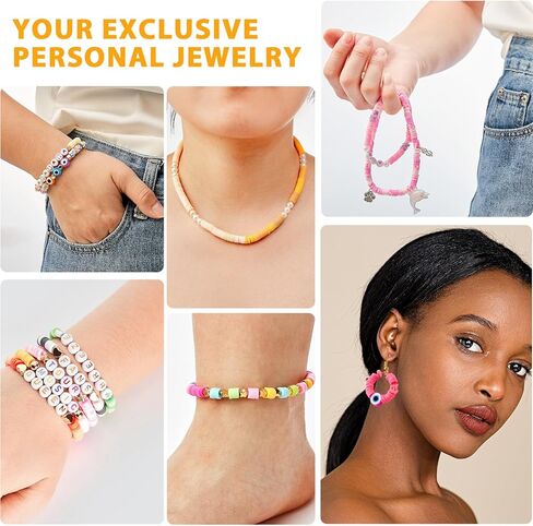 LEUCHTAMOR 15000 قطعة من خرز الطين 96 لونًا مجموعة صنع سوار الصداقة 4 صناديق خرز طين بوليمر قرص خرز من الطين مع سحر لصنع المجوهرات، هدايا الحرف اليدوية in Kuwait