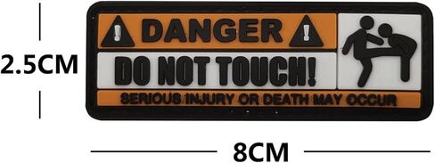 2Pcs Fun PVC Warning Patches, Danger Do Not Touch Funny Patch for Backpacks Clothes Jacket Tactical Bag in Saudi Arabia