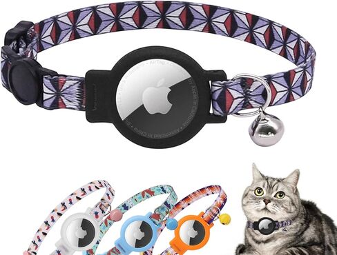طوق القط airtags، طوق القط الانفصالي، طوق القط مع أجراس، طوق القط airtag التفاح، طوق هريرة قابل للتعديل للقطط صبي فتاة (7-11.8 بوصة)، مستلزمات الحيوانات الأليفة المثالية، الملحقات (الثعلب الأزرق) in Kuwait